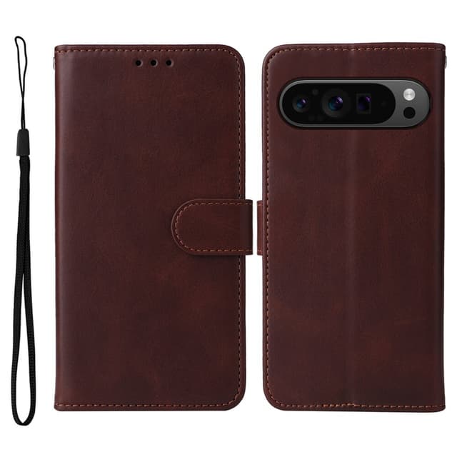 SKALO Google Pixel 9 Pro XL PU-læder Pungetui - Brun