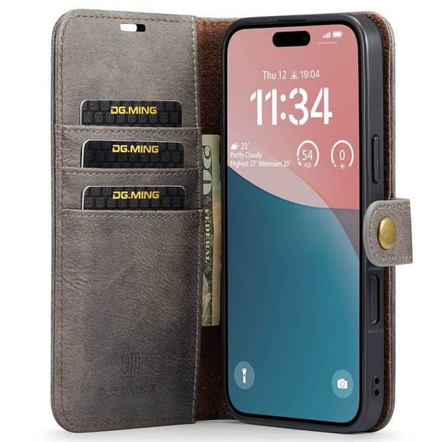 Wallet DG-Ming 2i1 iPhone 16 - Grå
