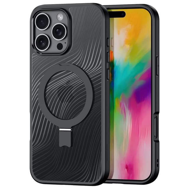 DUX DUCIS iPhone 16 Pro Aimo Series med Metalstativ Cover - Sort