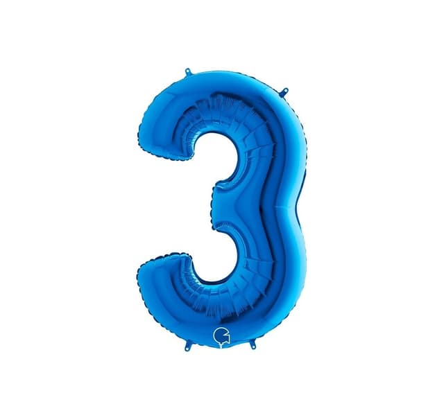 Nummer ""3"" Blå