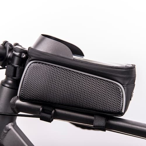 Vandtæt cykeltaske og telefonholder med skærm, sort