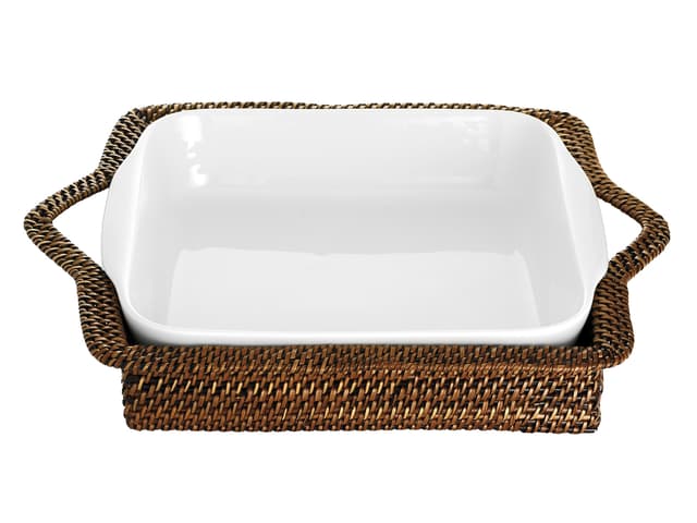 Pillivuyt Kurv rektangulær 34 x 25 cm Lys/Mørk brun