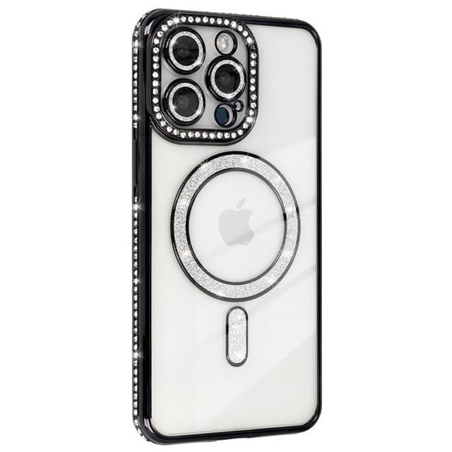 Diamond bling MagSafe cover iPhone 16 Pro Max - Sort