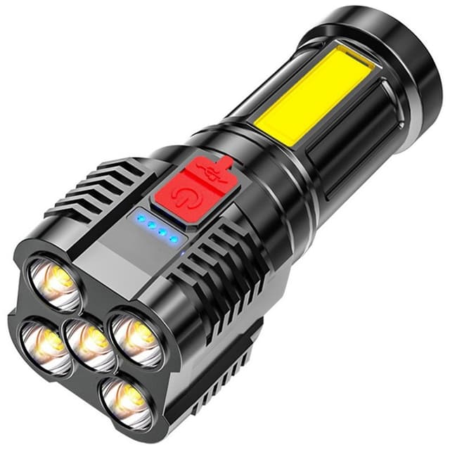 Lommelygte IPX4 Vandtæt 5 LED COB-lampe med høj lysstyrke 800mAh lithiumbatteri