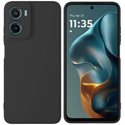 Liquid silikone cover Motorola Moto E15 - Sort