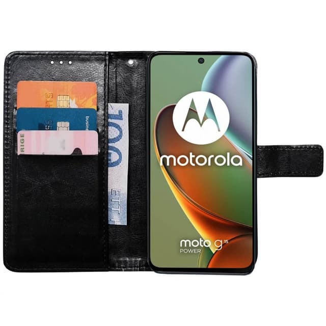Wallet cover 3-kort Motorola Moto G15 Power - Sort