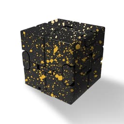 Fidget Toy Infinite Cube Stressaflastningsflipblok - sort-gul