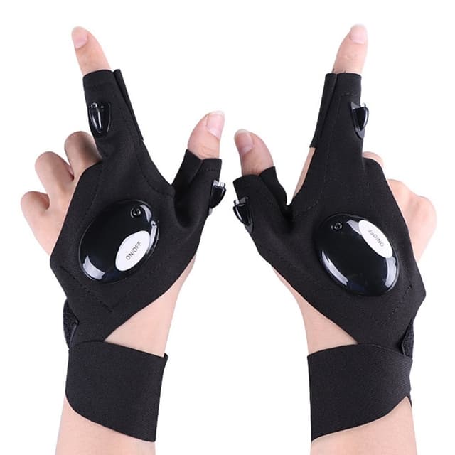 1 par Left + Right Night Fishing LED lommelygte Mitt Handske