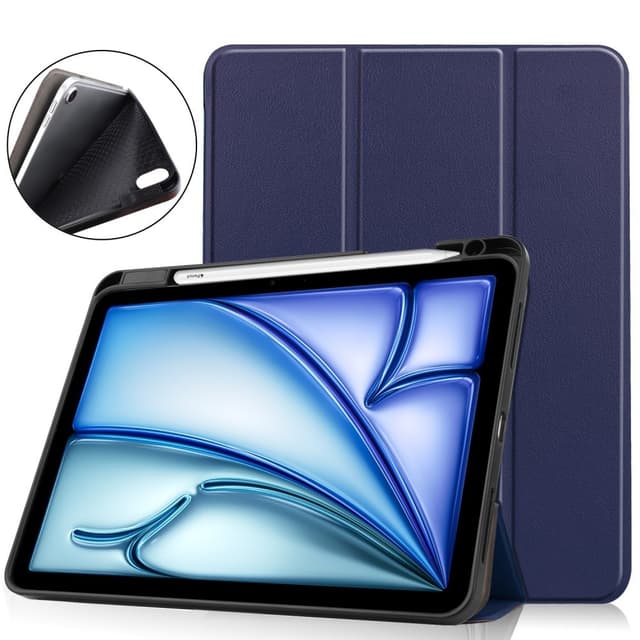 Til iPad Air 11 (2024) Etui Tre-fold Stativ Tablet Cover med Pen Holder