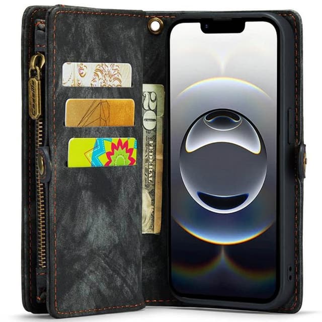 CaseMe mobilcover 008 8-kort iPhone 16e - Sort/grå