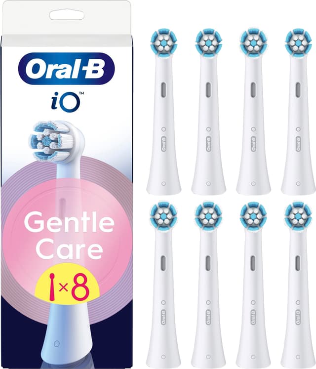 Oral-B iO Gentle Care tandbørstehoved 8-stk 778350 (hvid)