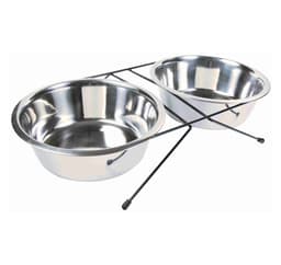 Sæt af stålskåle med hævet bund Eat on Feet, 2 × 2,8 l/ø 24 cm