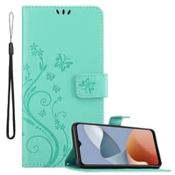 ZTE Blade A54 Pungetui Cover Blomster (Turkis)