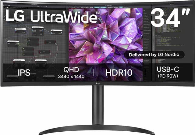 LG UltraWide LG34WQ75C 34" 21:9 QHD buet skærm