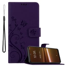 HTC U23 PRO Pungetui Cover Blomster (Lilla)