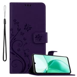 ZTE Blade A35 / A55 Pungetui Cover Blomster (Lilla)