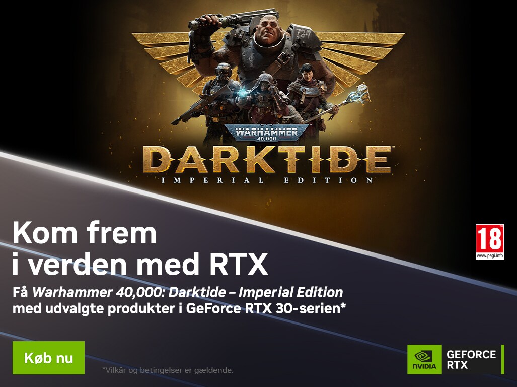 Registrer dit køb i GeForce Experience inden d. 9. Januar 2023 og få Warhammer 4K Darktide med i købet. Læs hvordan her: https://www.nvidia.com/da-dk/geforce/campaigns/pc-game-bundle-warhammer-40000-darktide-imperial-edition/redemption-instructions/