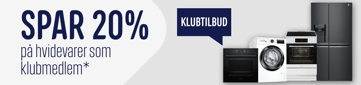 SPAR 20%! Som medlem af vores kundeklub sparer du 20% på hvidevarer. Tilbuddet indeholder en rabat på 20% og gælder fra fredag d. 28/05-2021 t.o.m søndag d. 30/08-2021. Gælder ikke i forvejen annoncerede, restsalg, eller outlet varer.
SPAR 20%! Som medlem af vores kundeklub sparer du 20% på hvidevarer. Tilbuddet indeholder en rabat på 20% og gælder fra fredag d. 28/05-2021 t.o.m søndag d. 30/08-2021. Gælder ikke i forvejen annoncerede, restsalg, eller outlet varer.