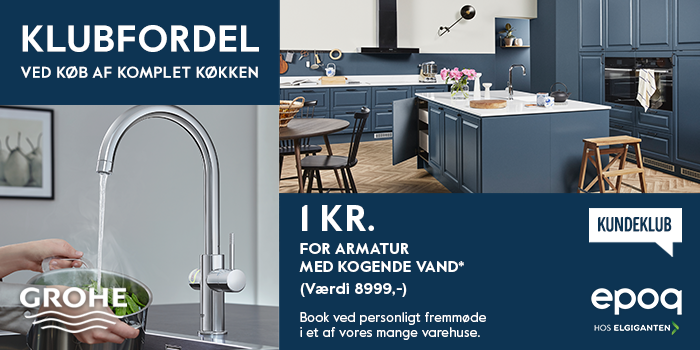 Klubfordel - Få armaturet fra Grohe med kogende vand til kun 1,- Faa armaturet fra Grohe med kogende vand til kun 1,-