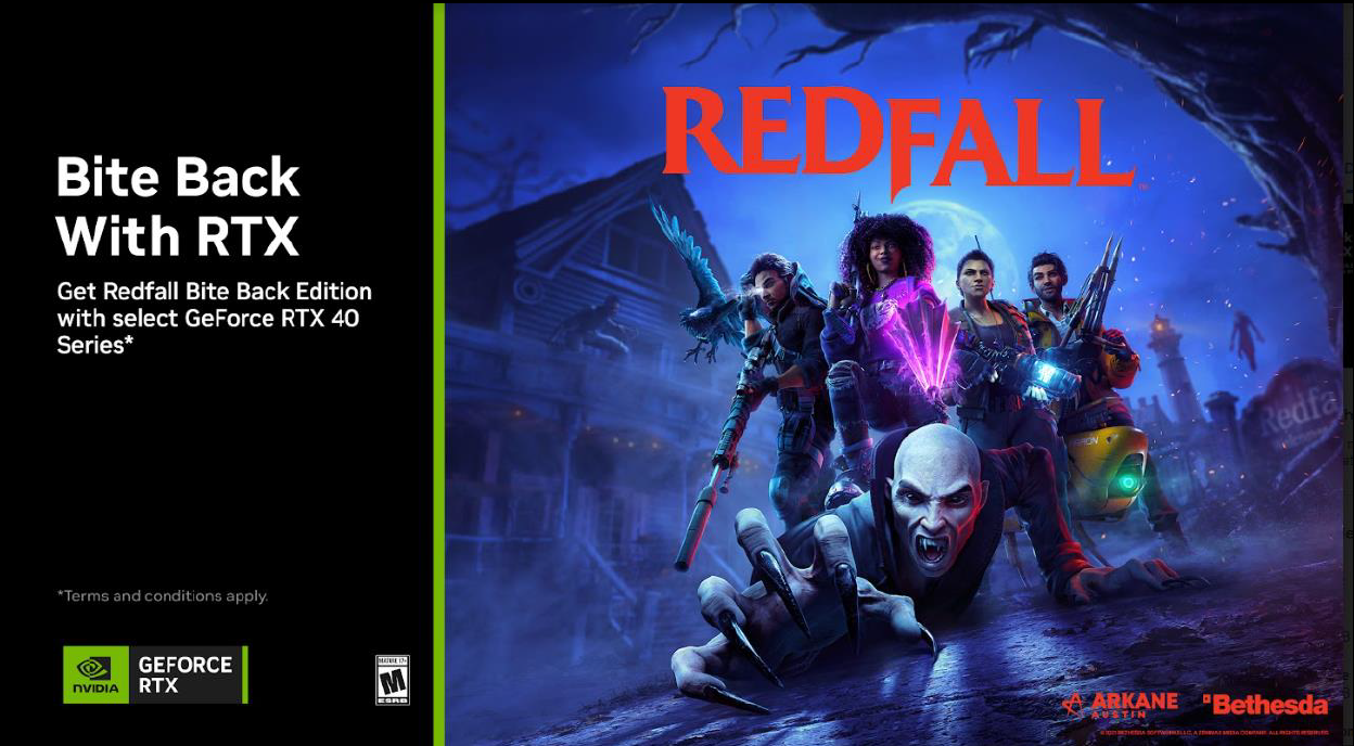 Du kan nu claim Redfall, når du køber et grafikkort fra 40-serien! Indløs din kupon gennem GeForce Experience.  For at indløse din kampagnekode til Redfall Bite Back Edition skal du have en GeForce Experience- og en Steam-konto. Efter at have installeret dit kvalificerende grafikkort, kan du i GeForce Experience vælge ''INDLØS'' og indtaste pakkekoden fra produktet. 