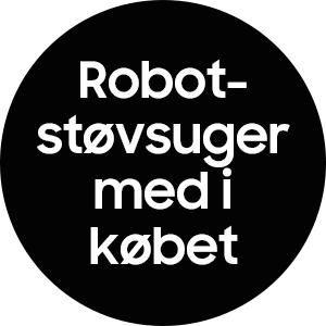 *Ved køb af 2022 Samsung The Serif medfølger en JetBot robotstøvsuger (VR30T80313W/WA) (værdi ca. 2.499 DKK). Tilbuddet gælder i perioden 27/2 - 26/3 2023. Tilmelding er nødvendig senest 26/4 2023. Samsung har ret til at kræve tilbagelevering af det leverede gratis produkt inden for 40 dage, hvis en køber vælger at returnere det købte hovedprodukt. Se de fulde vilkår på linket