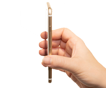 iPhone 6s med det ikoniske Apple design iPhone 6s fra siden
