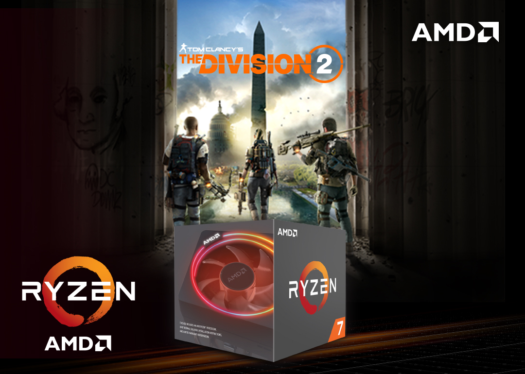 Køb en udvalgt AMD Ryzen CPU og få The Division 2 med i prisen Køb en udvalgt AMD Ryzen CPU og få The Division 2 med i prisen