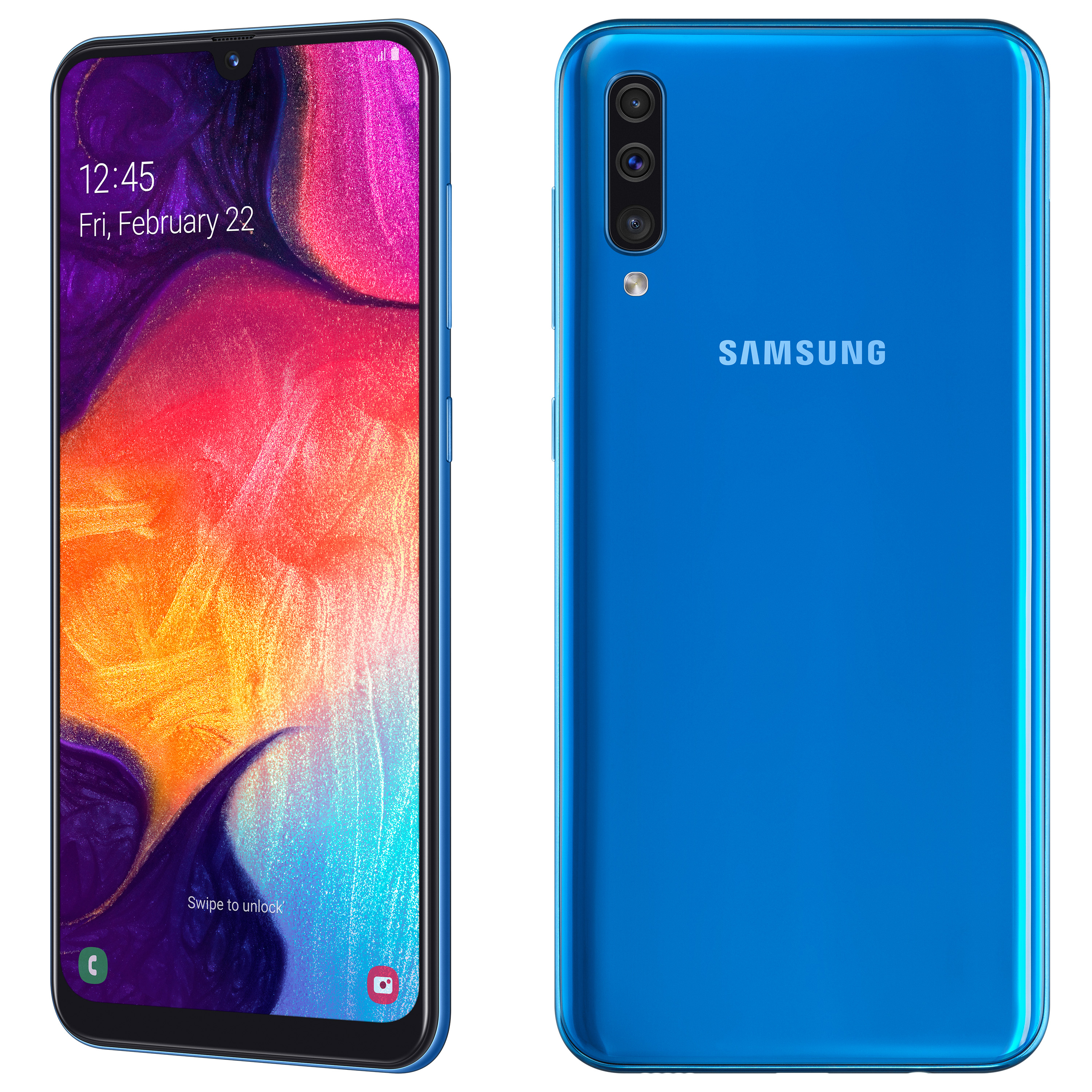 # Produktbillede af Samsung Galaxy A50 i farven blå