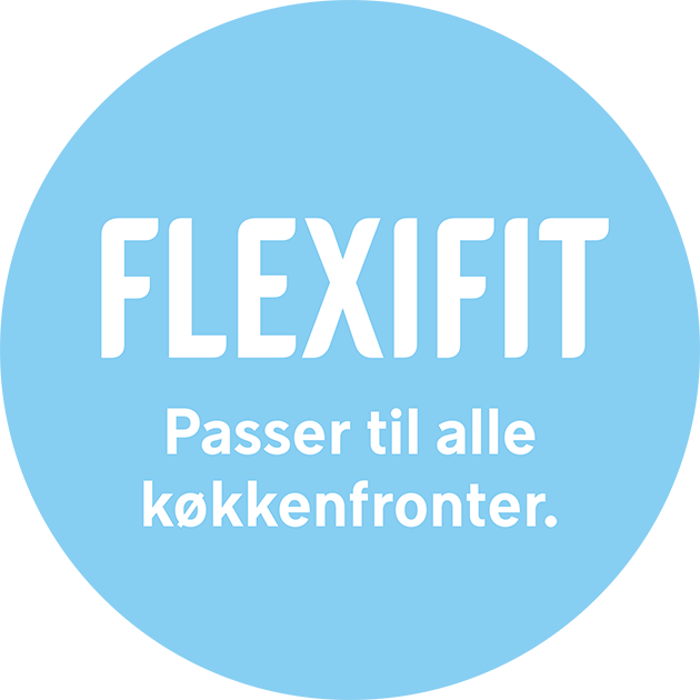 Når du vælger en opvaskemaskine med FLEXIFIT, passer til din køkkenfront Køkken med integrerbar opvaskemaskine – FLEXIFIT købes i Elgiganten