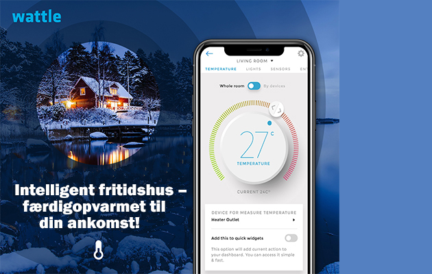 Tænd for varmen i familiens fritidshus med Wattle Billede af fritidshus med tekst om Wattle cabin