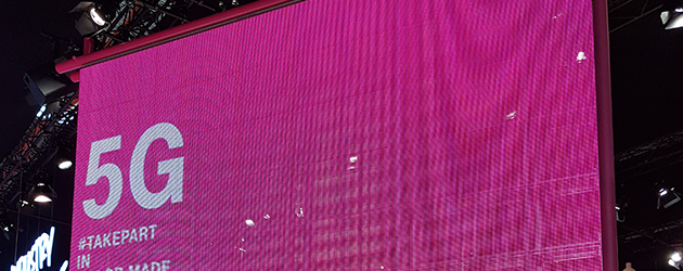 Hvad er 5G? Pink skilt med teksten 5G