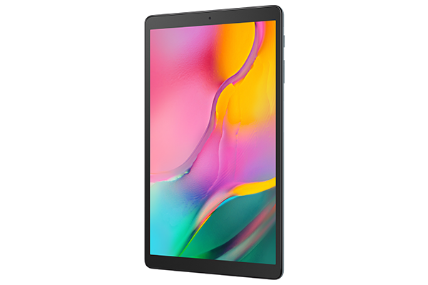 Samsung Galaxy Tab A Samsung Galaxy Tab A med flere farver på skærmen på en hvid baggrund