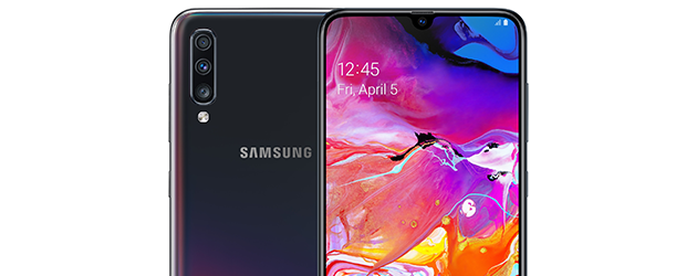 Samsung Galaxy A70 Samsung Galaxy A70 forside og bagside