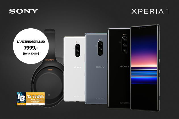 Køb mobiltelefonen Sony Xperia 1 og få rabat på hovedtelefonerne Sony WH-1000XM3 Sony Xperia 1 og Sony WH-1000XM3