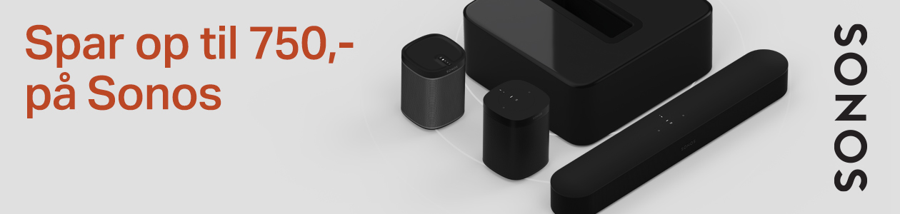 Spar optil 750 kr. på højttalere fra Sonos Tilbudsbanner for Sonos