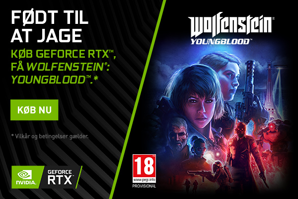 Få Wolfenstein: Youngblood hvis du køber en et kvalificerende Nvidia-produkt Få Wolfenstein: Youngblood hvis du køber en et kvalificerende Nvidia-produkt