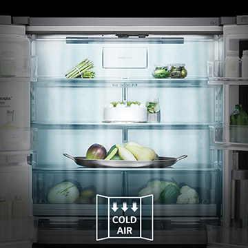 FRESHShield afkøling LG køleskab med Cold Air-illustration