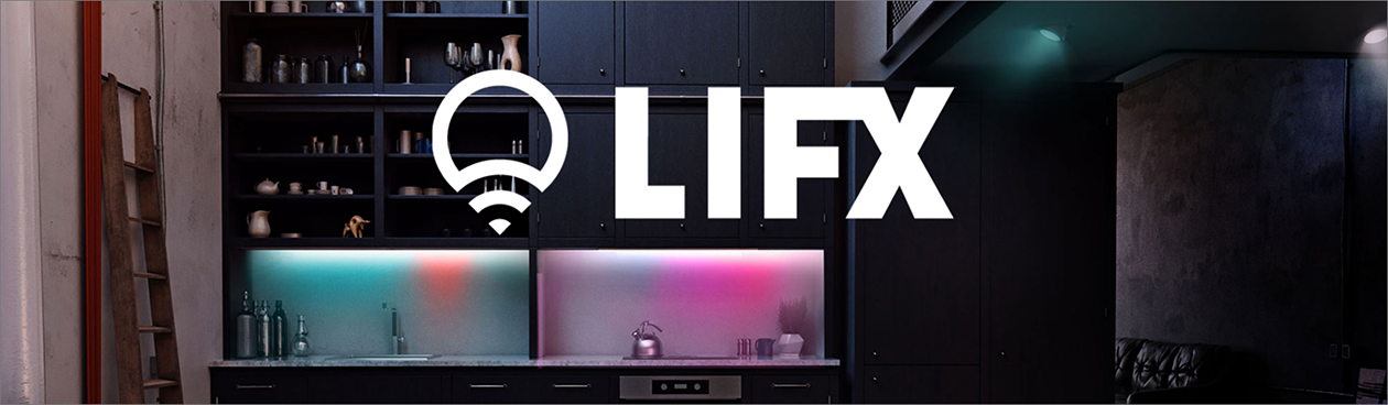 LIFX LIFX smart lights in different colours in a kitchen.