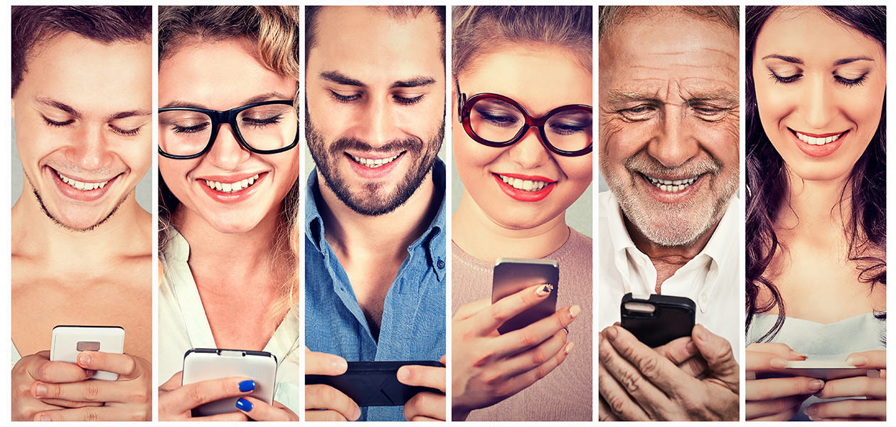 9 tips til at få mere ud af din smartphone seks personer kigger på deres mobiltelefoner