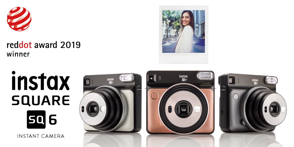 Fujifilm Instax SQUARE SQ6 – prisbelønnet instant-kamera Fujifilm Instax SQUARE SQ6-kameraer, instax-billede på banner