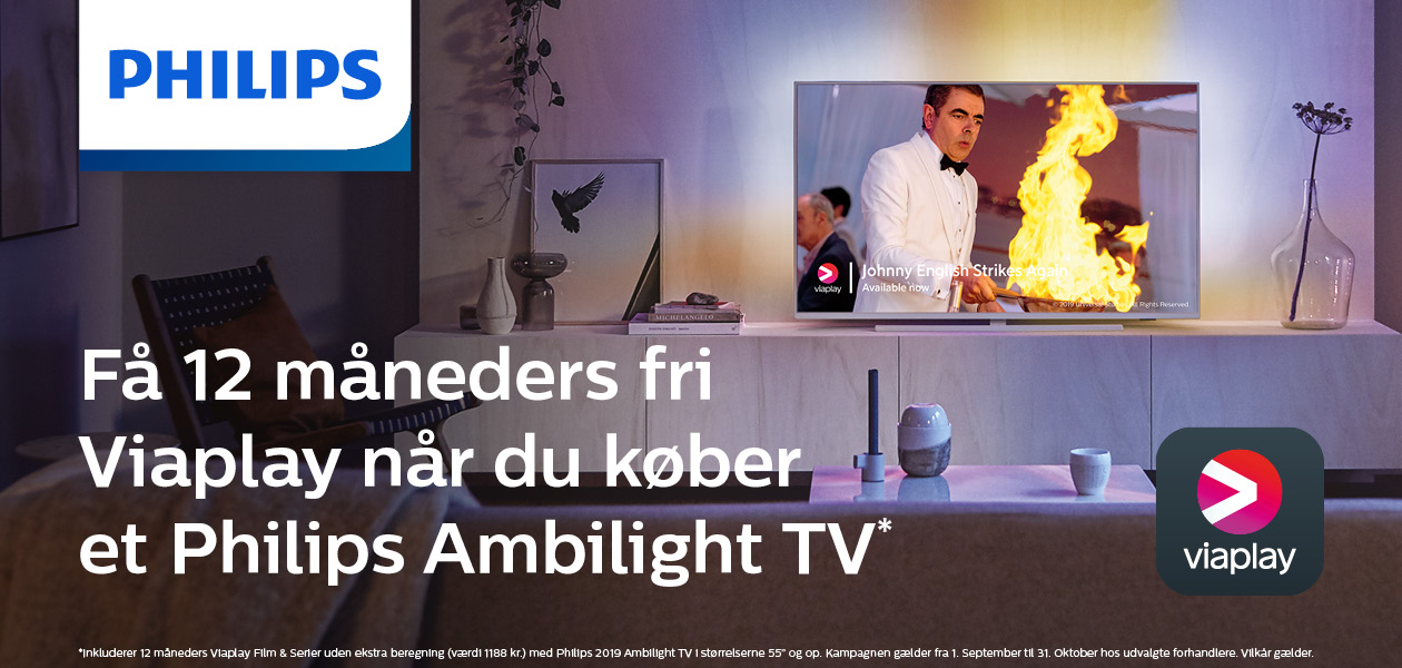 Få 12 måneders gratis Viaplay når du køber et Philips TV! Få 12 måneders gratis Viaplay når du køber et Philips TV!