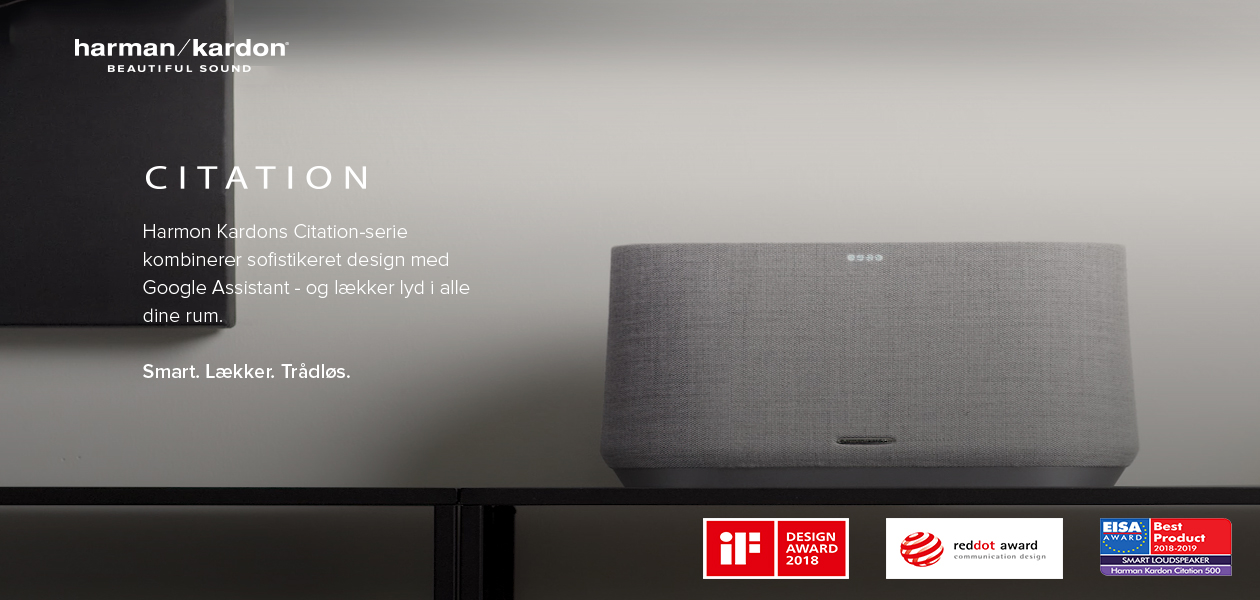Harman Kardons Citation er ny højttalerserie i skandinavisk design Højttaler på bord ved TV