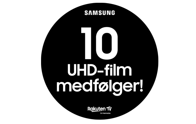 Køb et UHD-TV fra Samsung – 10 lejefilm i UHD-kvalitet er inkluderet! 10 UHD lejefilm er inkluderet