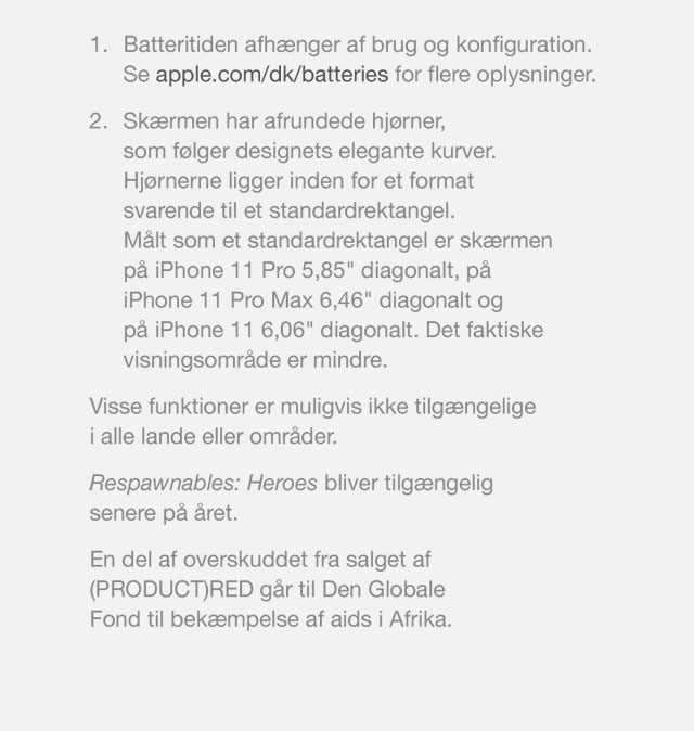 Disclaimer - læs det med småt Apple
