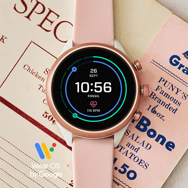 Fossil Sport Smartwatch Rosa Sport Smartwatch ligger på menukort