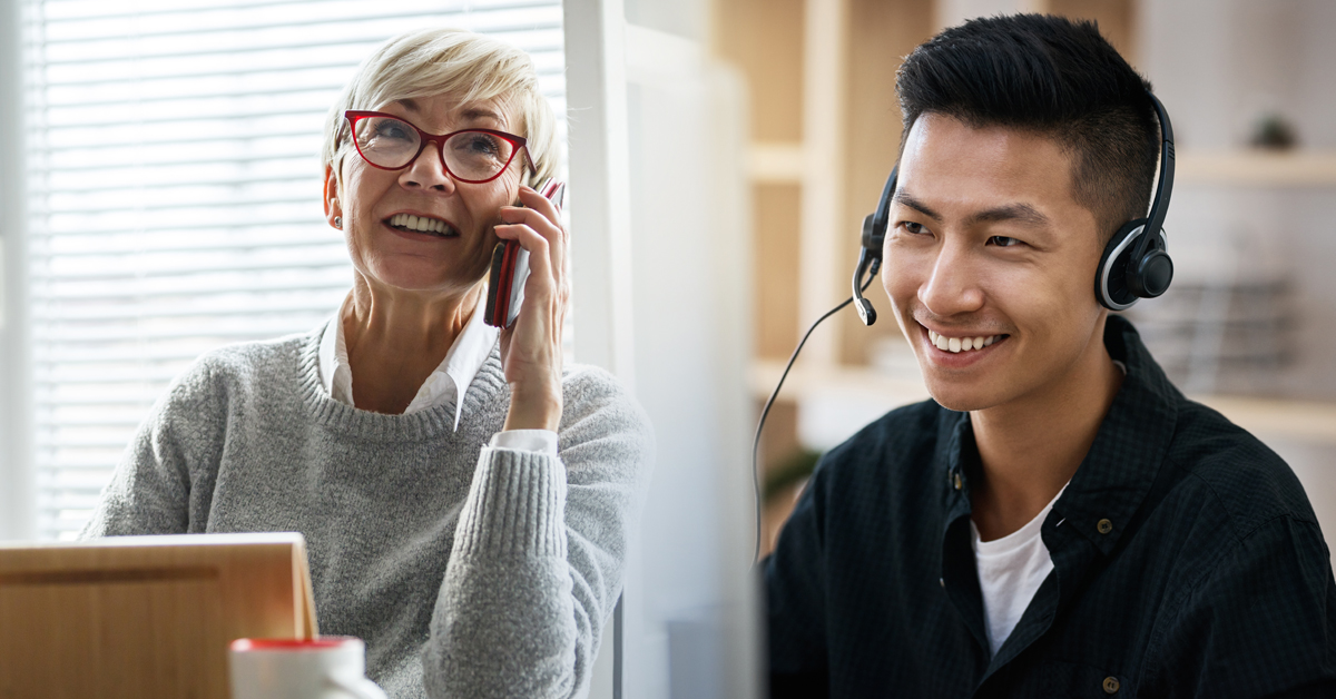 RemoteFix: Hurtig og nem support Kvinde som får support over telefon