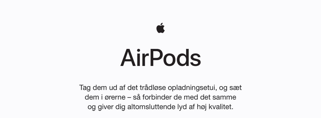 AirPods - ægte trådløse hovedtelefoner fra Apple. Fri for ledninger. Fuld af energi Apple AirPods Elgiganten