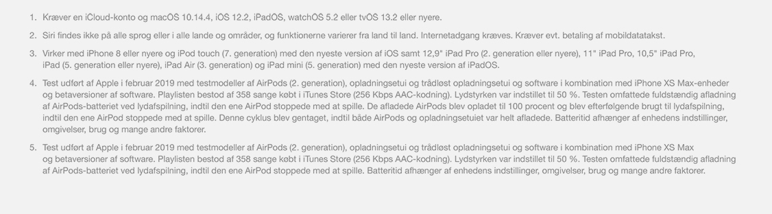 Disclaimer Apple AirPods Elgiganten