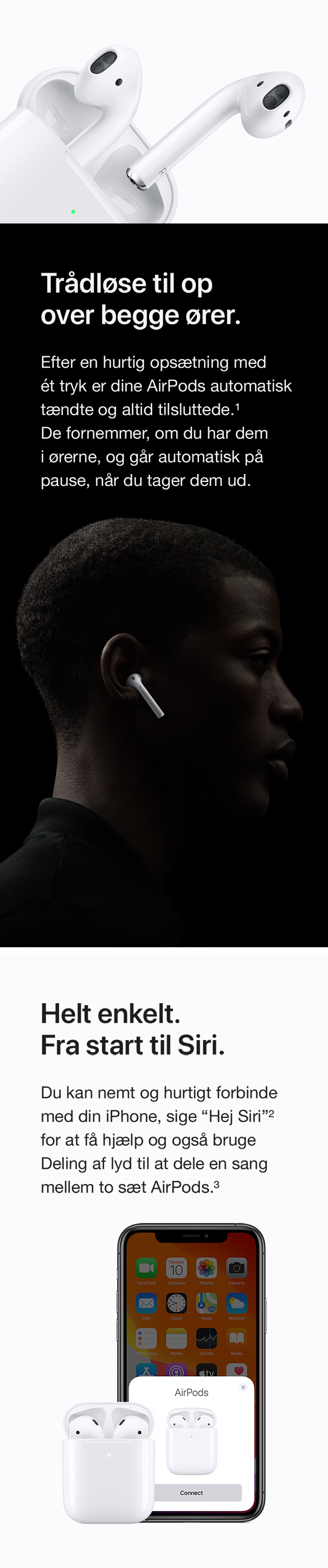 AirPods - trådløs og altid klar til brug med op til 24 timers batteritid Apple AirPods Elgiganten