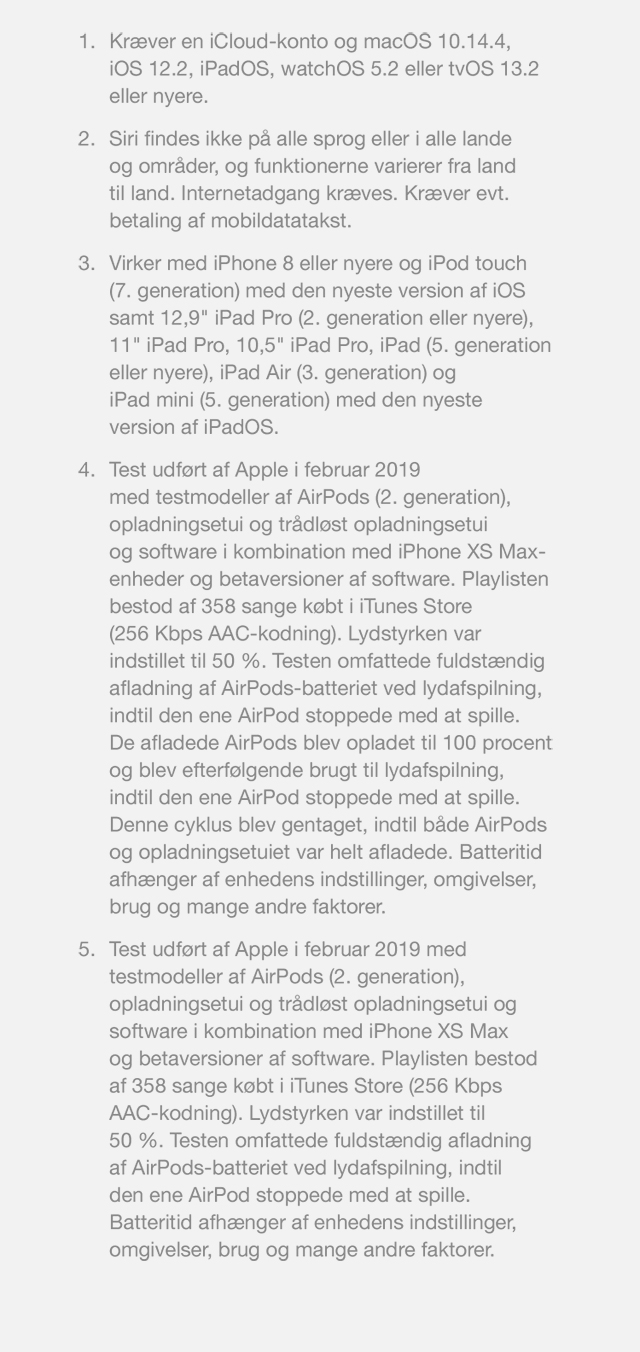 Disclaimer Apple AirPods Elgiganten